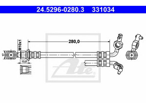 ATE 24.5296-0280.3 stabdžių žarnelė 
 Stabdžių sistema -> Stabdžių žarnelės
90947-02D03
