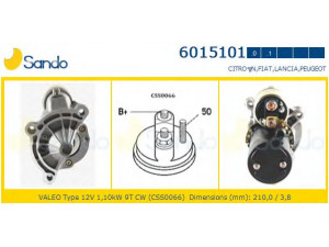 SANDO 6015101.0 starteris 
 Elektros įranga -> Starterio sistema -> Starteris
5802CS, 5802ES, 5802J0, 5802P4