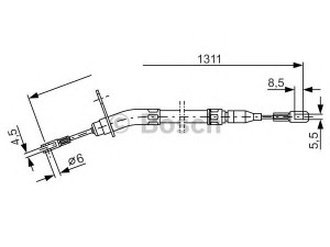 BOSCH 1 987 477 010 trosas, stovėjimo stabdys 
 Stabdžių sistema -> Valdymo svirtys/trosai
123 420 05 85, A 123 420 05 85