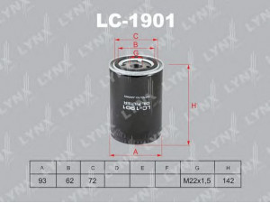LYNXauto LC-1901 alyvos filtras 
 Techninės priežiūros dalys -> Techninės priežiūros intervalai
2995655, MK666096, MK667378, 71749828