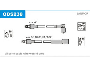 JANMOR ODS238 uždegimo laido komplektas 
 Kibirkšties / kaitinamasis uždegimas -> Uždegimo laidai/jungtys
1612430, 1612476, 1612483, 90296017
