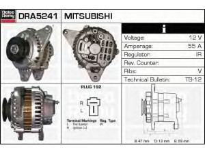 DELCO REMY DRA5241 kintamosios srovės generatorius 
 Elektros įranga -> Kint. sr. generatorius/dalys -> Kintamosios srovės generatorius
A2T40571, A2T40571B, A2T43892, A5T41271