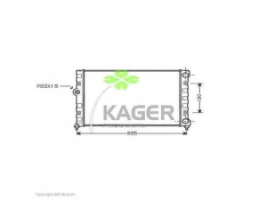 KAGER 31-1197 radiatorius, variklio aušinimas 
 Aušinimo sistema -> Radiatorius/alyvos aušintuvas -> Radiatorius/dalys
1H0121253D, 1H0121253E, 1H0121253H