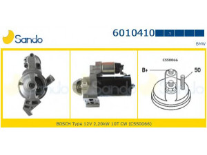 SANDO 6010410.1 starteris 
 Elektros įranga -> Starterio sistema -> Starteris
12417798006, 12417804140, 12417812034