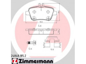 ZIMMERMANN 24848.185.2 stabdžių trinkelių rinkinys, diskinis stabdys 
 Techninės priežiūros dalys -> Papildomas remontas
006 420 23 20, 006 420 79 20, 006 420 80 20