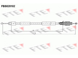 FTE FBS020102 trosas, stovėjimo stabdys 
 Stabdžių sistema -> Valdymo svirtys/trosai
955 424 141 10, 7L0 609 721 A