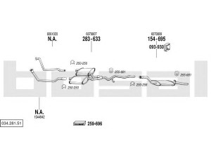 BOSAL 034.281.51 išmetimo sistema 
 Išmetimo sistema -> Išmetimo sistema, visa