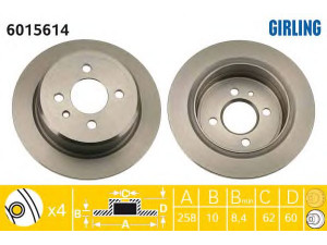 GIRLING 6015614 stabdžių diskas 
 Stabdžių sistema -> Diskinis stabdys -> Stabdžių diskas
34211119581, 34211122282, 34216755407