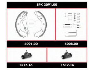 WOKING SPK 3091.00 stabdžių rinkinys, būgniniai stabdžiai 
 Stabdžių sistema -> Būgninis stabdys -> Stabdžių remonto rinkinys