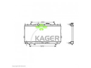 KAGER 31-0523 radiatorius, variklio aušinimas 
 Aušinimo sistema -> Radiatorius/alyvos aušintuvas -> Radiatorius/dalys
253102D100