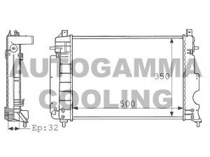 AUTOGAMMA 100936 radiatorius, variklio aušinimas 
 Aušinimo sistema -> Radiatorius/alyvos aušintuvas -> Radiatorius/dalys
4283339, 4283438, 4288339, 4729554