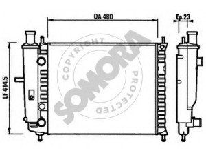 SOMORA 082243 radiatorius, variklio aušinimas 
 Aušinimo sistema -> Radiatorius/alyvos aušintuvas -> Radiatorius/dalys