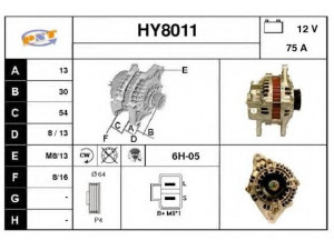 SNRA HY8011 kintamosios srovės generatorius 
 Elektros įranga -> Kint. sr. generatorius/dalys -> Kintamosios srovės generatorius
3730022011, 3730022020