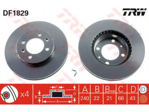 TRW DF1829 stabdžių diskas 
 Dviratė transporto priemonės -> Stabdžių sistema -> Stabdžių diskai / priedai
FAM8970, GBD90607, NAM7806, FAM8970
