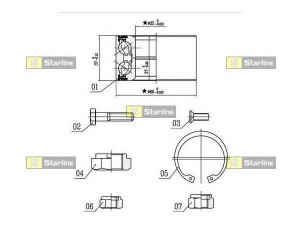 STARLINE LO 00906 rato guolio komplektas 
 Ašies montavimas/vairavimo mechanizmas/ratai -> Rato stebulė/montavimas -> Rato guolis
191 498 625, 6N0 498 625, 6N0 498 625