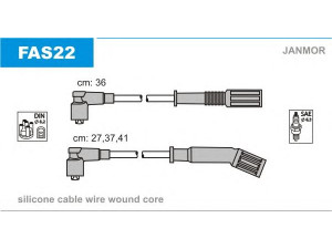 JANMOR FAS22 uždegimo laido komplektas 
 Kibirkšties / kaitinamasis uždegimas -> Uždegimo laidai/jungtys
7745367, 7787458, 7787458