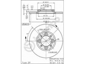 BRECO BS 7189 stabdžių diskas 
 Stabdžių sistema -> Diskinis stabdys -> Stabdžių diskas
0017740314, 4246B6