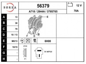 EAI 56379 kintamosios srovės generatorius 
 Elektros įranga -> Kint. sr. generatorius/dalys -> Kintamosios srovės generatorius
23100R2001, 23100R2003, LR17006