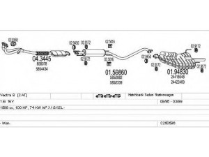 MTS C250596005802 išmetimo sistema 
 Išmetimo sistema -> Išmetimo sistema, visa