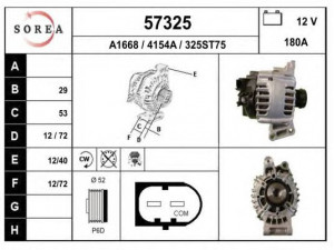 EAI 57325 kintamosios srovės generatorius
311002244, 31285435, 31285436, 36001101