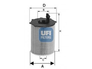 UFI 25.142.00 alyvos filtras 
 Techninės priežiūros dalys -> Techninės priežiūros intervalai
11428507683, 04152-WA010