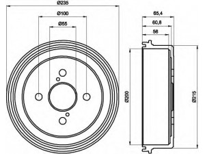 HELLA 8DT 355 301-501 stabdžių būgnas 
 Stabdžių sistema -> Būgninis stabdys -> Stabdžių būgnas
4243112130, 4243120250, 94852720