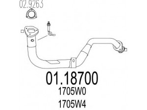 MTS 01.18700 išleidimo kolektorius 
 Išmetimo sistema -> Išmetimo vamzdžiai
1705W0, 1705W4, 1705W0