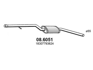 ASSO 08.6051 vidurinis duslintuvas 
 Išmetimo sistema -> Duslintuvas
18307793624