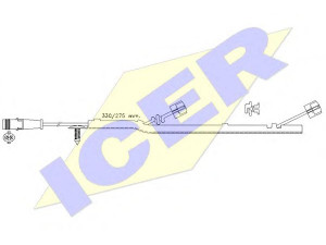 ICER 610434 E C įspėjimo kontaktas, stabdžių trinkelių susidėvėjimas 
 Stabdžių sistema -> Susidėvėjimo indikatorius, stabdžių trinkelės
6 832 407 2