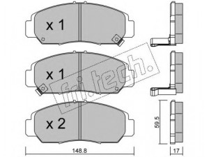 fri.tech. 478.0 stabdžių trinkelių rinkinys, diskinis stabdys 
 Techninės priežiūros dalys -> Papildomas remontas
06450-S7A-E00, 45022-S6E-E50, 45022-S7A-E00