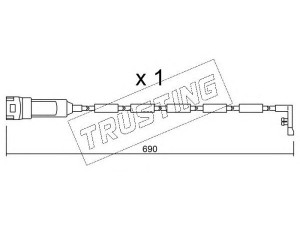 TRUSTING SU.108 įspėjimo kontaktas, stabdžių trinkelių susidėvėjimas 
 Stabdžių sistema -> Susidėvėjimo indikatorius, stabdžių trinkelės
1238984, 90425491