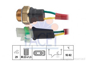 FACET 7.5127 temperatūros jungiklis, radiatoriaus ventiliatorius 
 Aušinimo sistema -> Siuntimo blokas, aušinimo skysčio temperatūra
T0777864, 60 06 001 590, 60 25 107 024