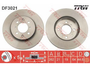 TRW DF3021 stabdžių diskas 
 Dviratė transporto priemonės -> Stabdžių sistema -> Stabdžių diskai / priedai
45251S06000, 45251S5DA10, 45251S5HT10