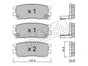 fri.tech. 154.0 stabdžių trinkelių rinkinys, diskinis stabdys 
 Techninės priežiūros dalys -> Papildomas remontas
MB858463, MR205269, MR389571, MR389580