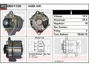 DELCO REMY DRA1100 kintamosios srovės generatorius 
 Elektros įranga -> Kint. sr. generatorius/dalys -> Kintamosios srovės generatorius
036903023F, 036903023NY, 036903023X