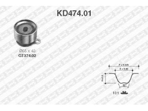 SNR KD474.01 paskirstymo diržo komplektas 
 Techninės priežiūros dalys -> Papildomas remontas
14510-PE0-005, DBP9290, DBP9291
