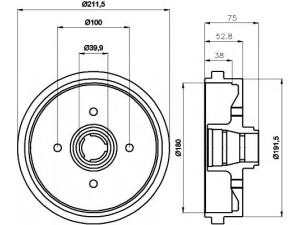 HELLA PAGID 8DT 355 301-631 stabdžių būgnas 
 Stabdžių sistema -> Būgninis stabdys -> Stabdžių būgnas
171501615, 171501615A, 171501615B