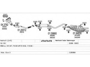 MTS C250598005804 išmetimo sistema 
 Išmetimo sistema -> Išmetimo sistema, visa