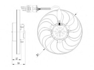 NRF 47398 ventiliatorius, radiatoriaus 
 Aušinimo sistema -> Oro aušinimas
1J0959455M, 1J0959455M, 1J0959455M