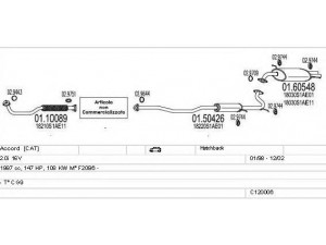 MTS C120006000033 išmetimo sistema 
 Išmetimo sistema -> Išmetimo sistema, visa