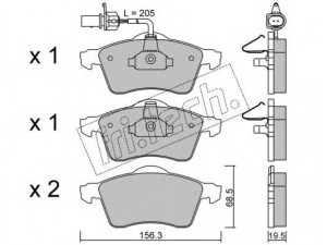 fri.tech. 272.1 stabdžių trinkelių rinkinys, diskinis stabdys 
 Techninės priežiūros dalys -> Papildomas remontas
7D0 698 151D, 7D0 698 151F