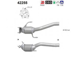 AS 42255 katalizatoriaus keitiklis 
 Išmetimo sistema -> Katalizatoriaus keitiklis
7L8254450AX, 7L8254450GX, 7L8254450AX