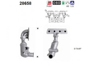 AS 28658 katalizatoriaus keitiklis 
 Išmetimo sistema -> Katalizatoriaus keitiklis
0341L3, 0341L3