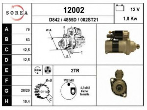 EAI 12002 starteris 
 Elektros įranga -> Starterio sistema -> Starteris
02M911023N, 02M911023P