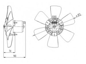 NRF 47390 ventiliatorius, radiatoriaus 
 Aušinimo sistema -> Oro aušinimas
165959455L, 171959455E, 171959455F
