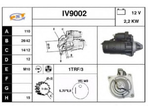 SNRA IV9002 starteris 
 Elektros įranga -> Starterio sistema -> Starteris
99451753