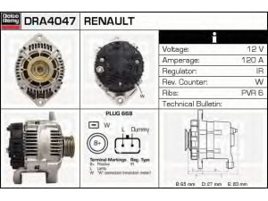 DELCO REMY DRA4047 kintamosios srovės generatorius 
 Elektros įranga -> Kint. sr. generatorius/dalys -> Kintamosios srovės generatorius
7700430579, 7711134894, 8200107688