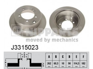 NIPPARTS J3315023 stabdžių diskas 
 Dviratė transporto priemonės -> Stabdžių sistema -> Stabdžių diskai / priedai
MB895200, MB928716