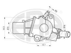 ERA 350202 termostatas, aušinimo skystis 
 Aušinimo sistema -> Termostatas/tarpiklis -> Thermostat
60663619