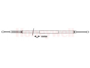 BENDIX 432919B trosas, stovėjimo stabdys 
 Stabdžių sistema -> Valdymo svirtys/trosai
7700732030